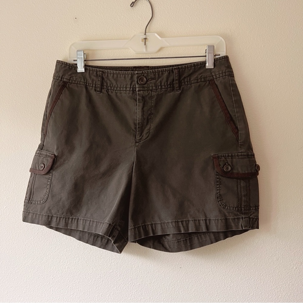 Vintage Y2K Dockers chino dark brown khaki cargo shorts‎ size 8
